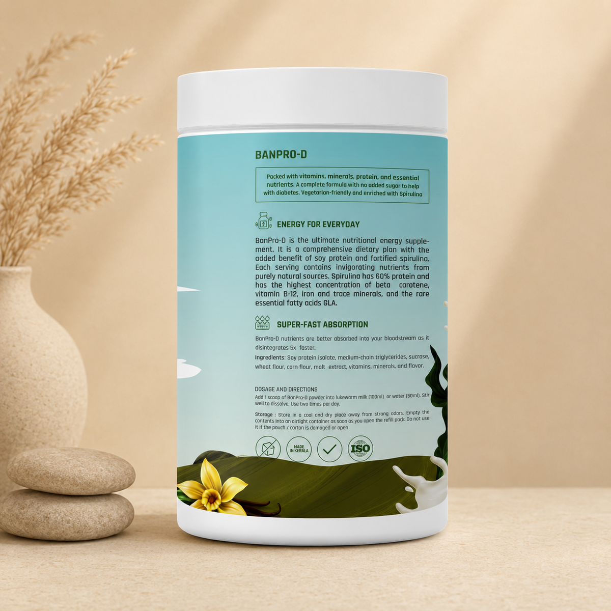 Banpro-D - 500g - Ayurvedic energy supplement | Vanilla Flavour