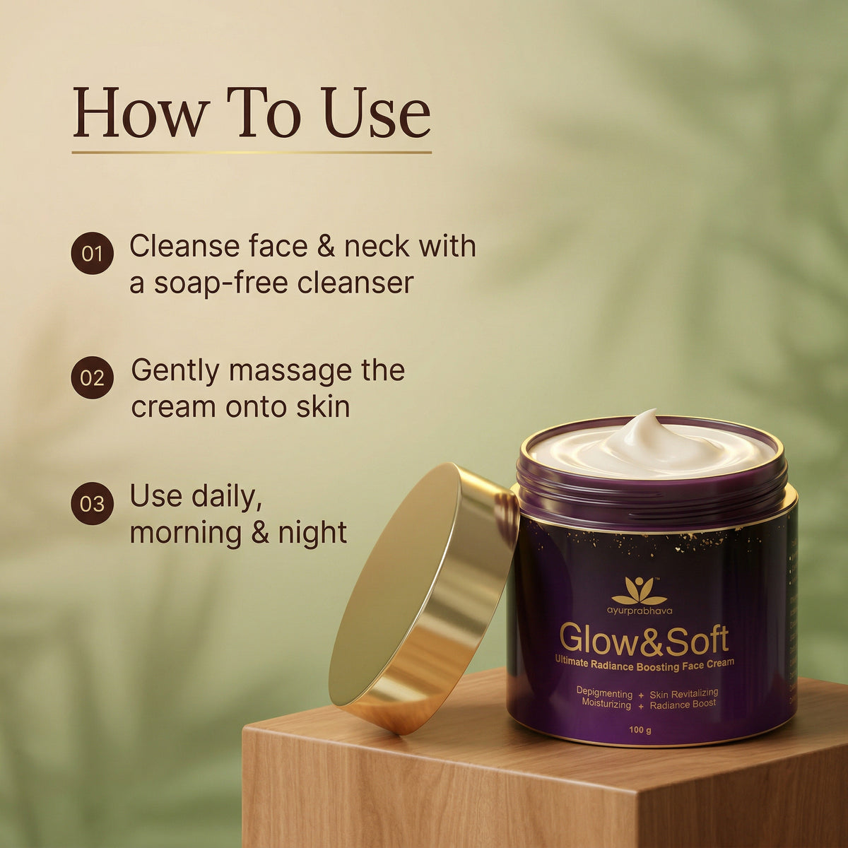 Ayurprabhava Skin Care Combo for healthy and glowing skin - Body cream - 100 g + Face cream - 100 g