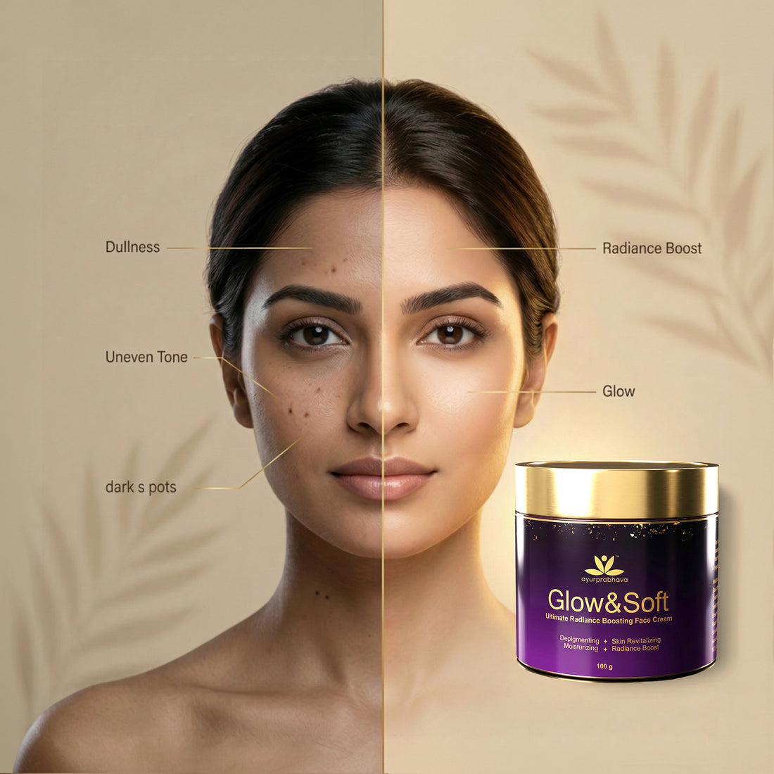 Ayurprabhava Skin Care Combo for healthy and glowing skin - Body cream - 100 g + Face cream - 100 g