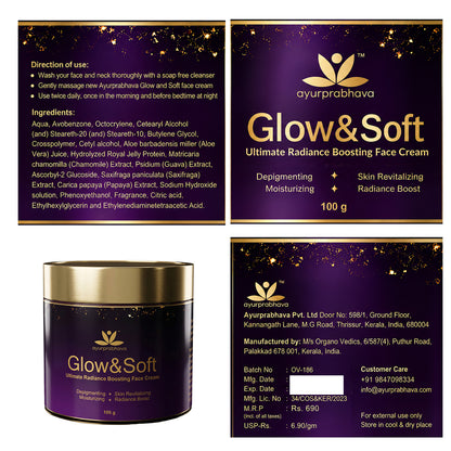 Ayurprabhava Skin Care Combo for healthy and glowing skin - Body cream - 100 g + Face cream - 100 g
