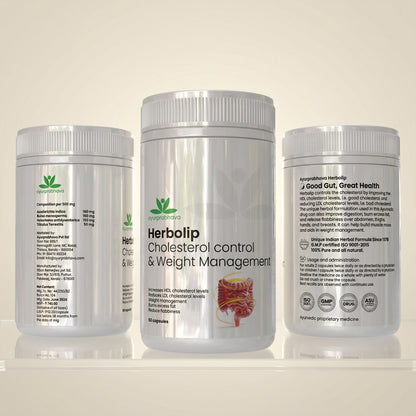 Herbolip - 60 capsules- Ayurvedic Medicine for Cholesterol Control